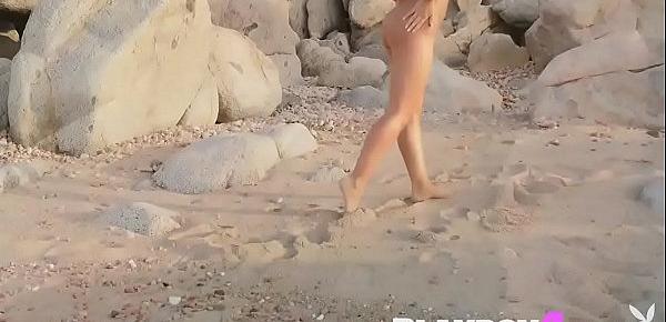  Busty blonde with nice ass passion posed on the beach